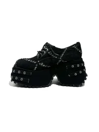 Visual focus | Fringed Denim Platform Punk Heels