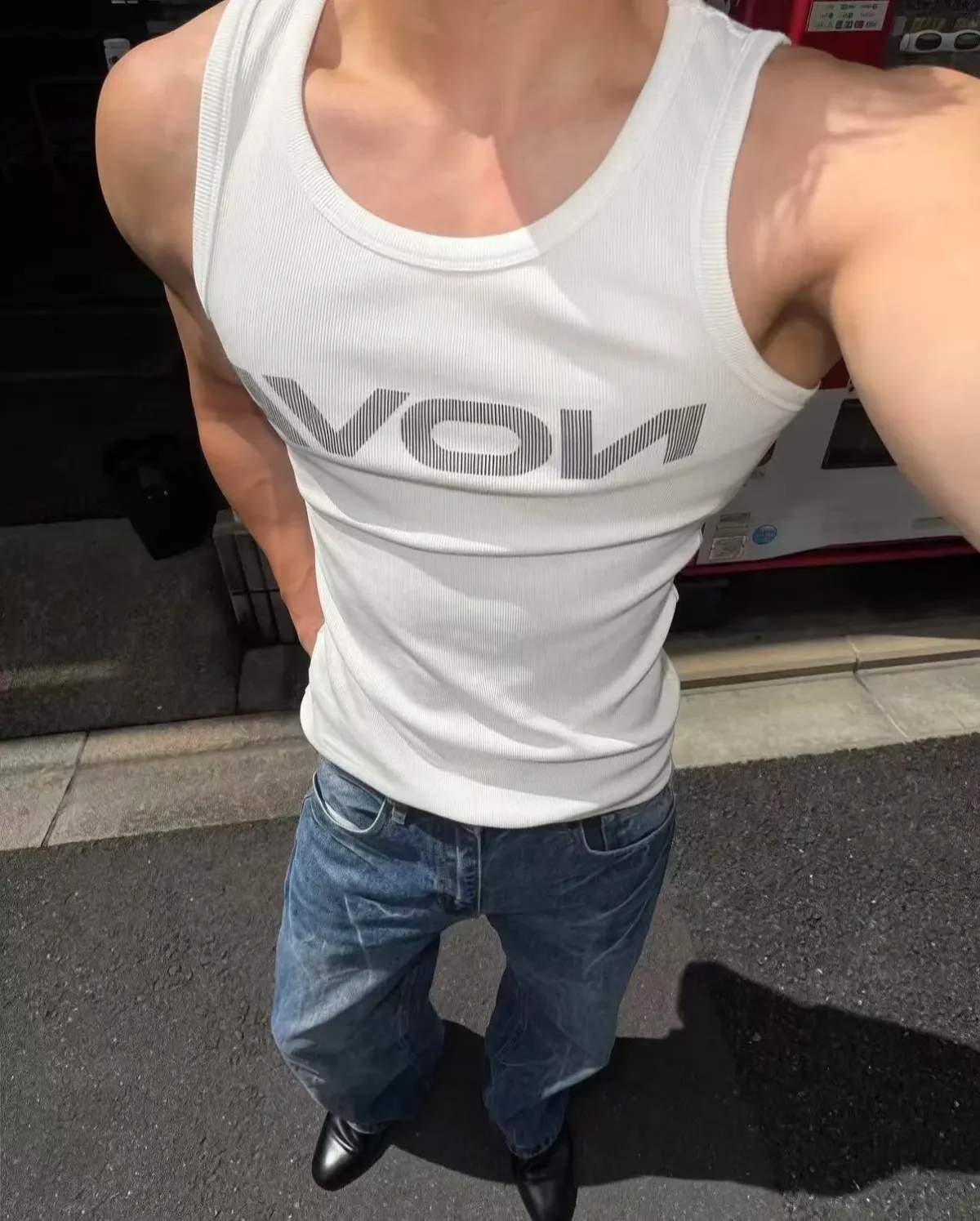 BE A DEVIL | Punk Graphic Ribbed Slim-Fit Tank Top