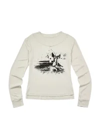 KREATE | Faux-Layered Straight-Shoulder Long-Sleeve Henley T-Shirt