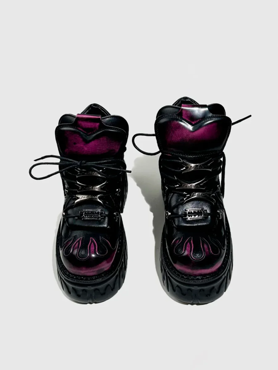 Visual focus | Punk Platform Leather Shoes - 2