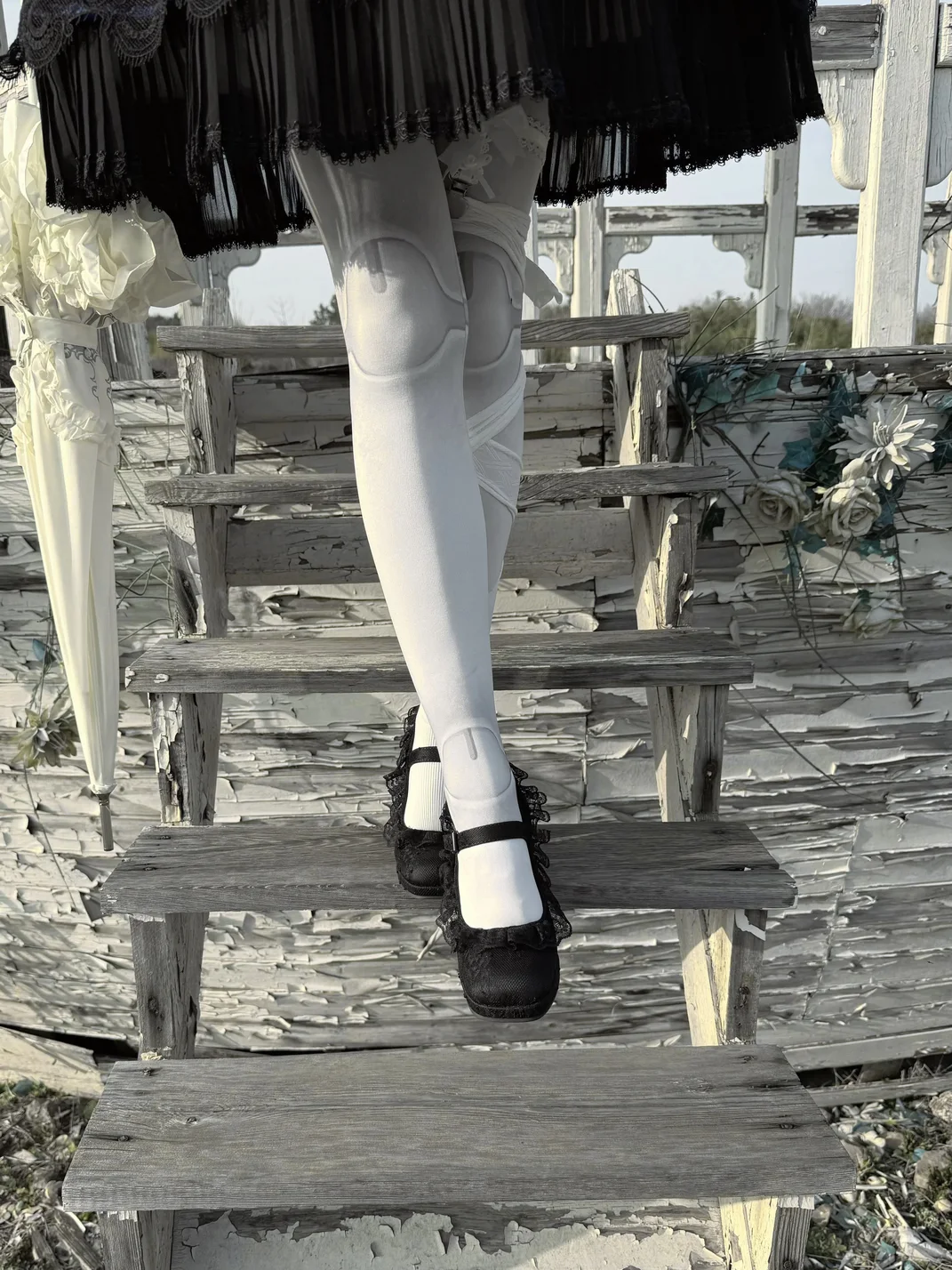 Dolly Bae | Black Lace Mary Jane Platform Heels