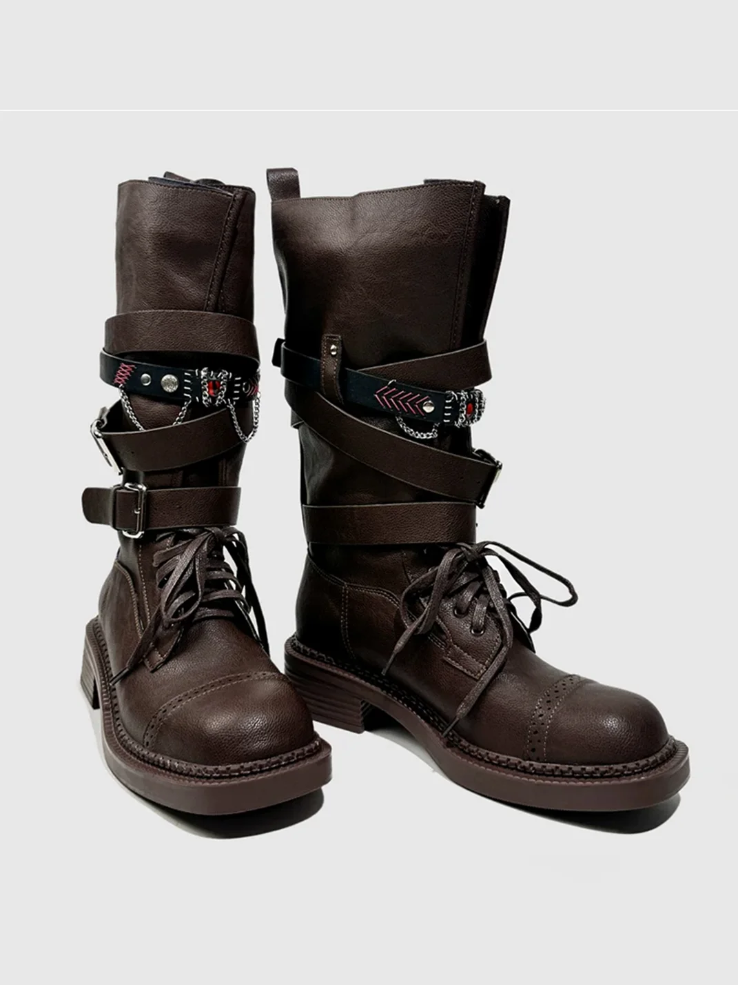 Visual focus | Distressed Caramel Brown Combat Boots