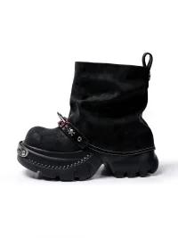 PINJIAHUI | Metal Punk Slouchy Platform Boots