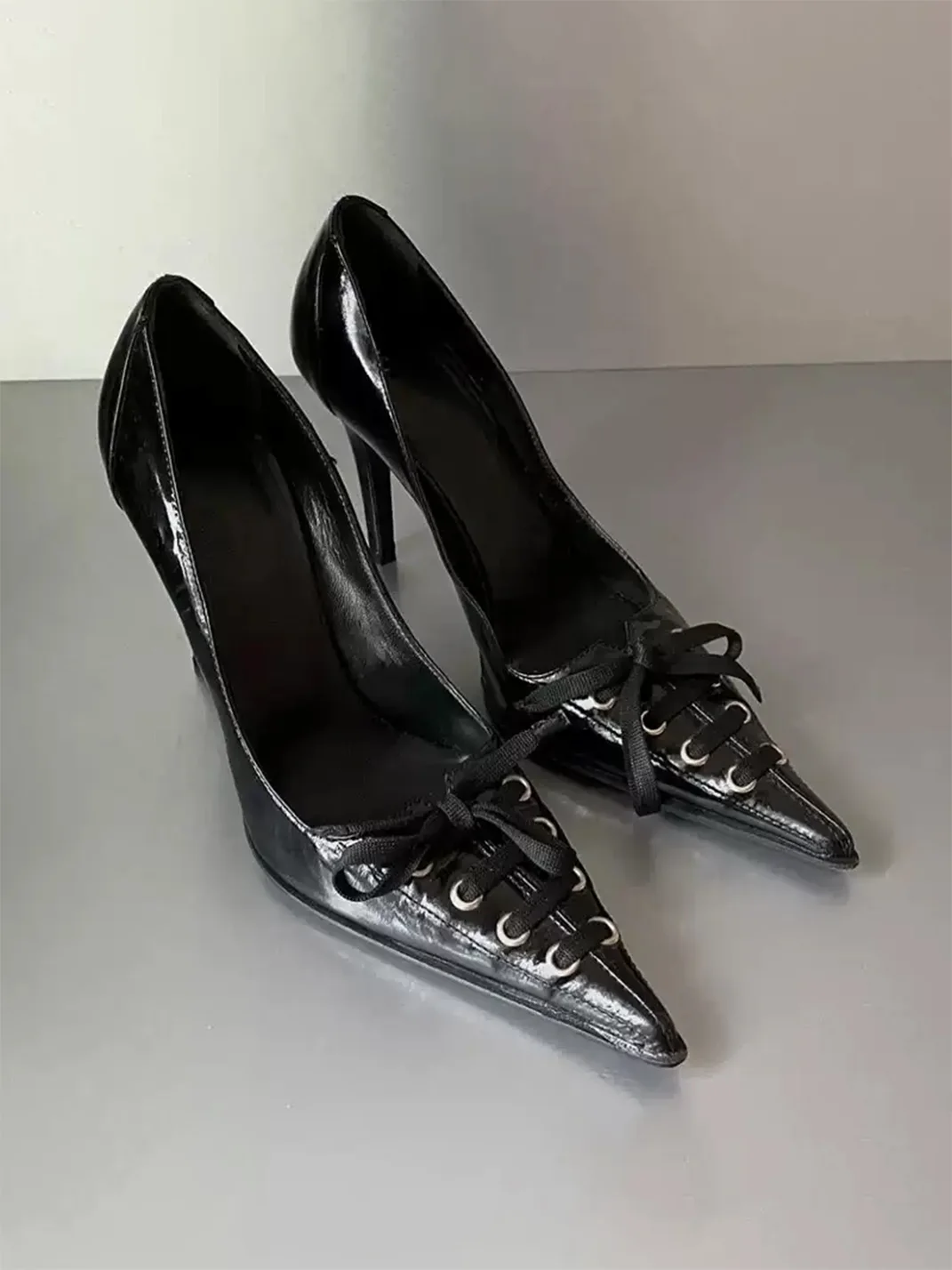 Rockbaby | Pointed-Toe Lace-Up Stiletto Heels