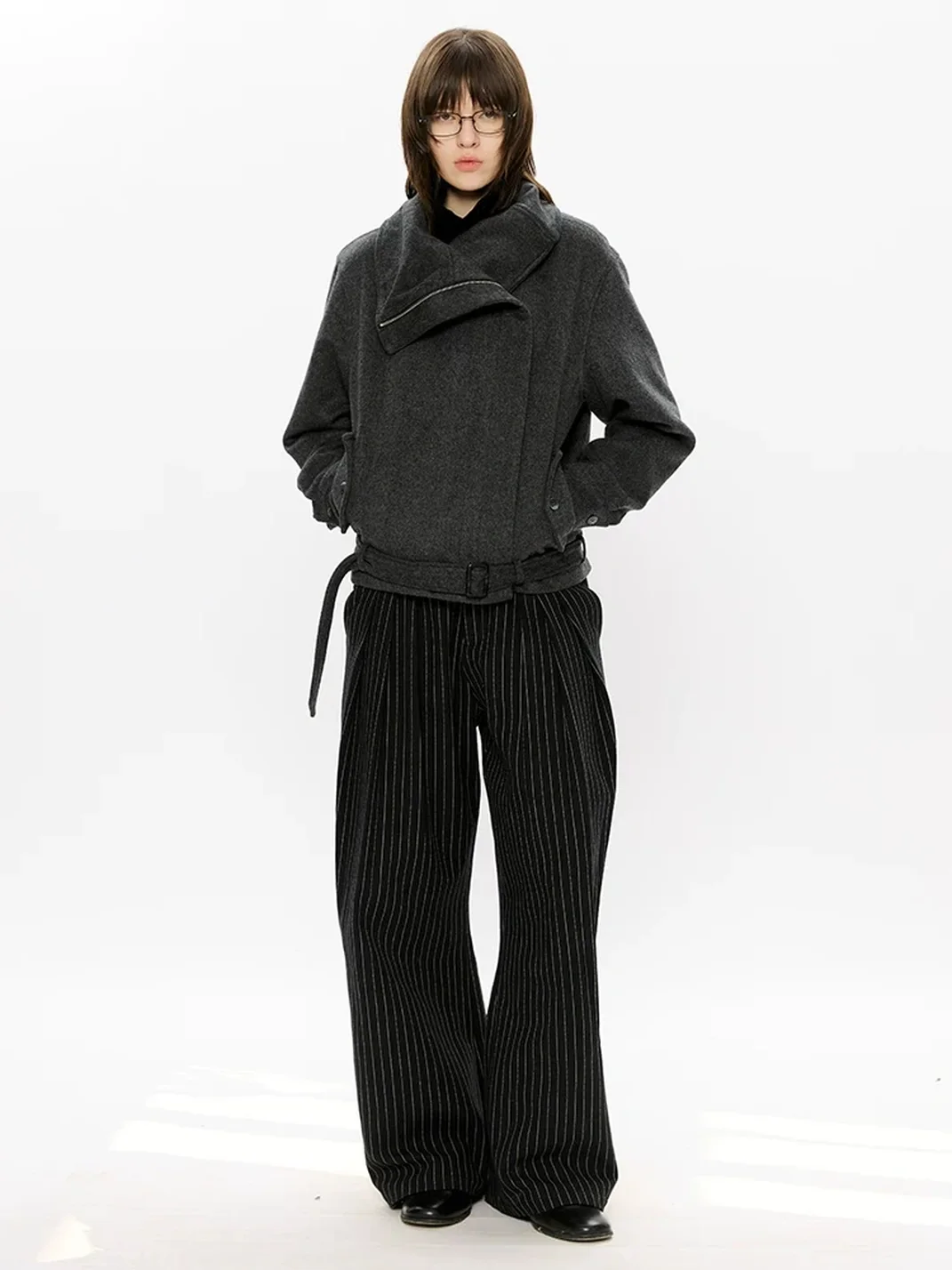 KREATE | Boxy Wool Jacket With Asymmetric Zipper