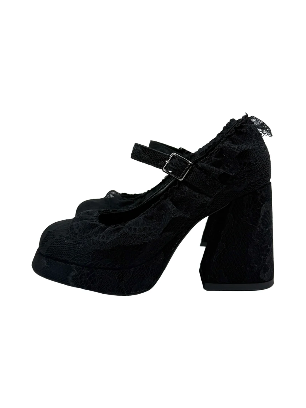 Dolly Bae | Black Lace Mary Jane Platform Heels