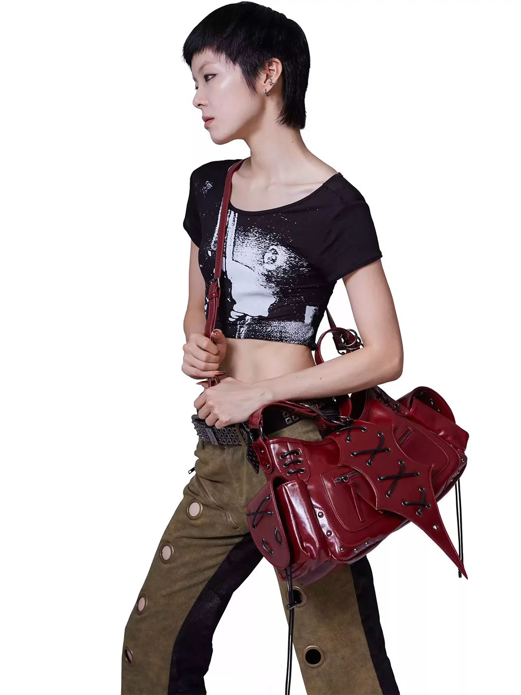 Antiphase | Punk Lace-Up Crossbody Shoulder Bag