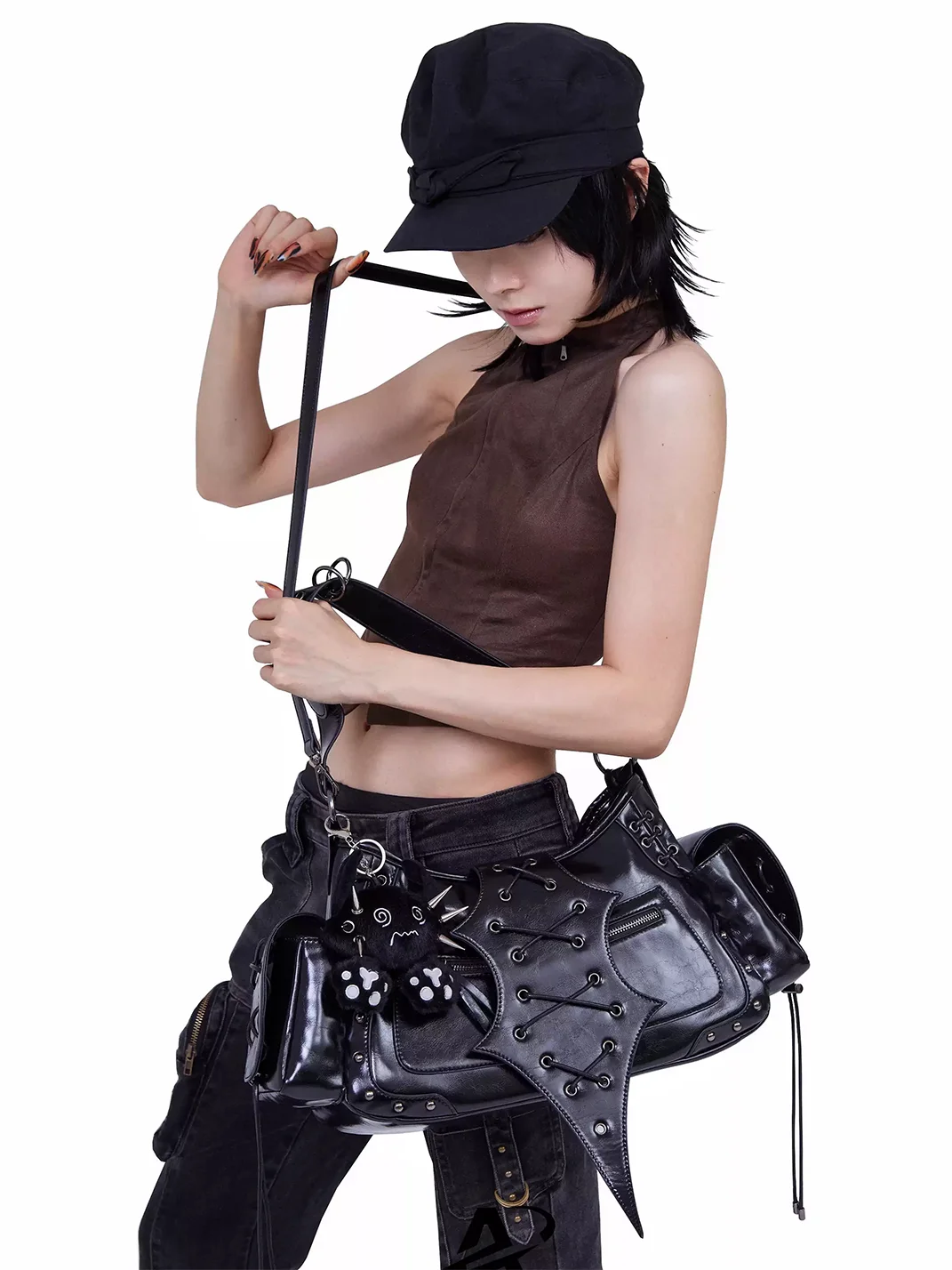 Antiphase | Punk Lace-Up Crossbody Shoulder Bag