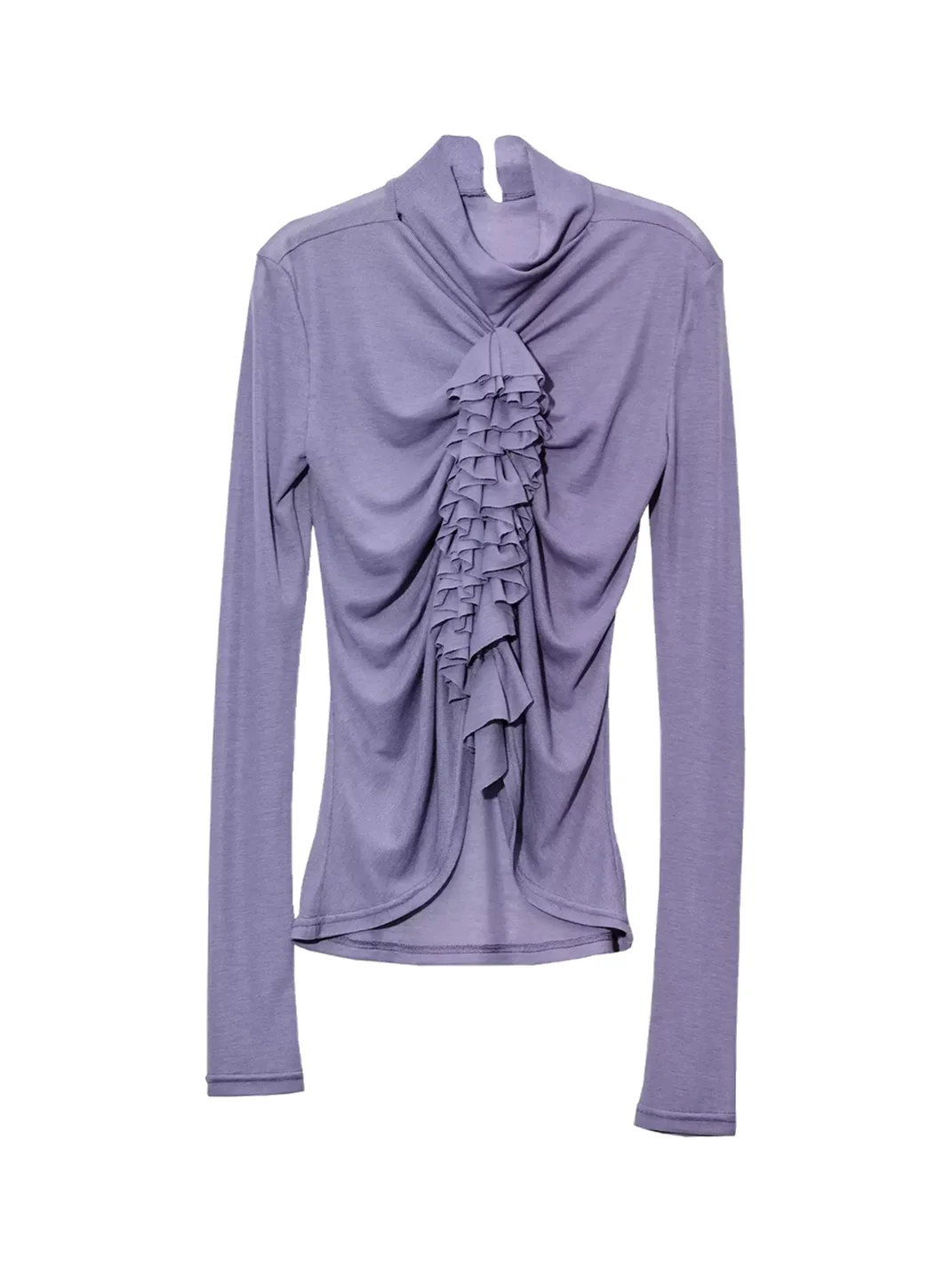 Jnylon studios | Slim Fit Ruched Lace Long Sleeve T-Shirt