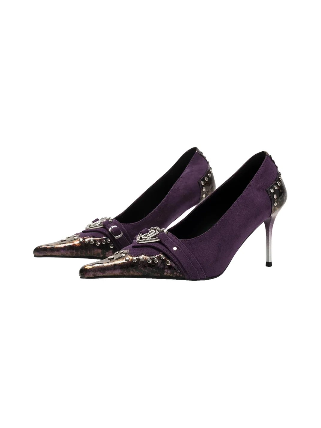UnicornBlood | Studded Snake-Print Gradient Pointed-Toe Heels