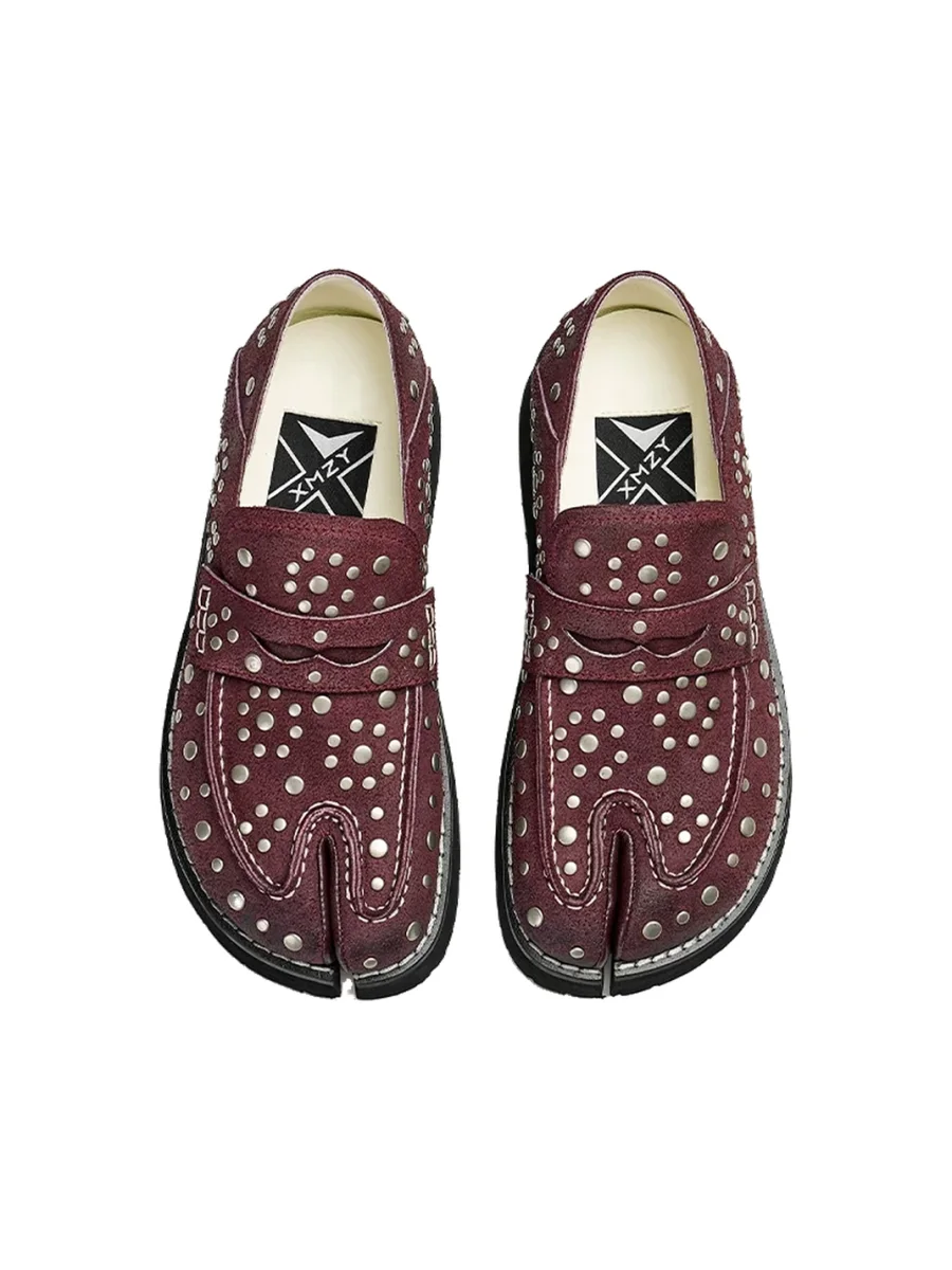 XMZY | Retro Split-Toe Platform Loafers - 2