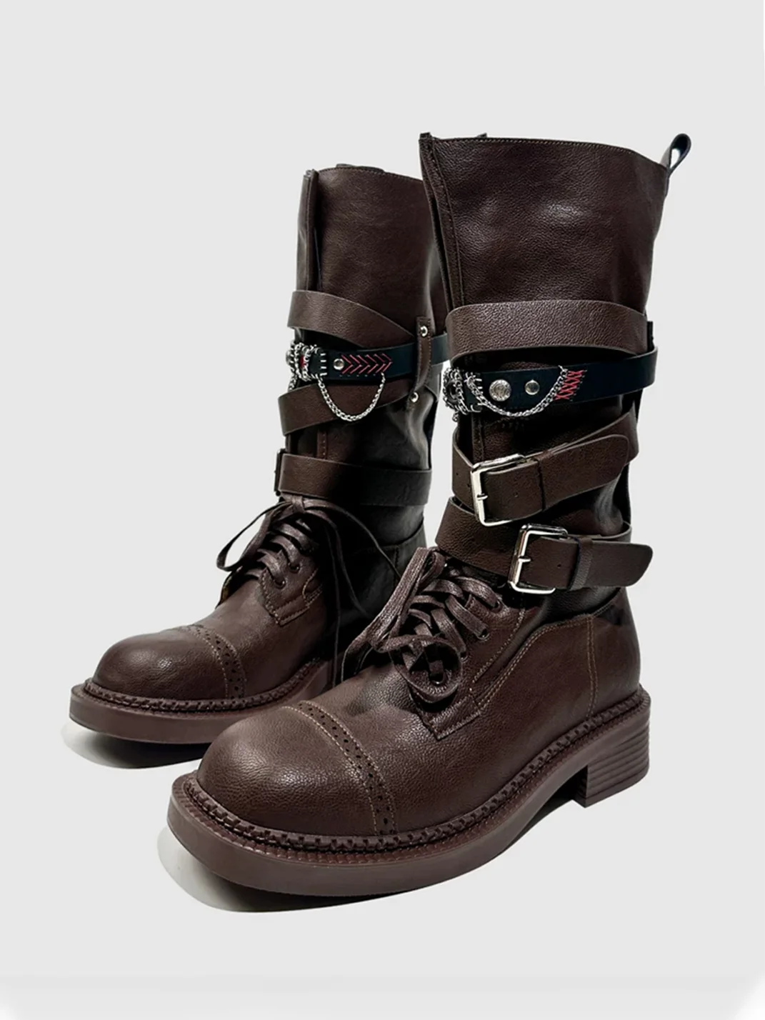Visual focus | Distressed Caramel Brown Combat Boots