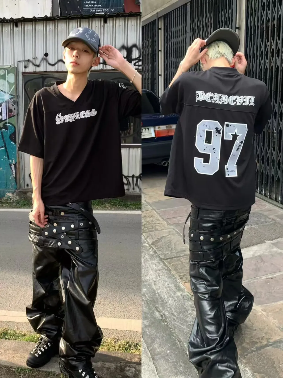 BE A DEVIL丨Sanskrit Letter Hockey Jersey T-Shirt