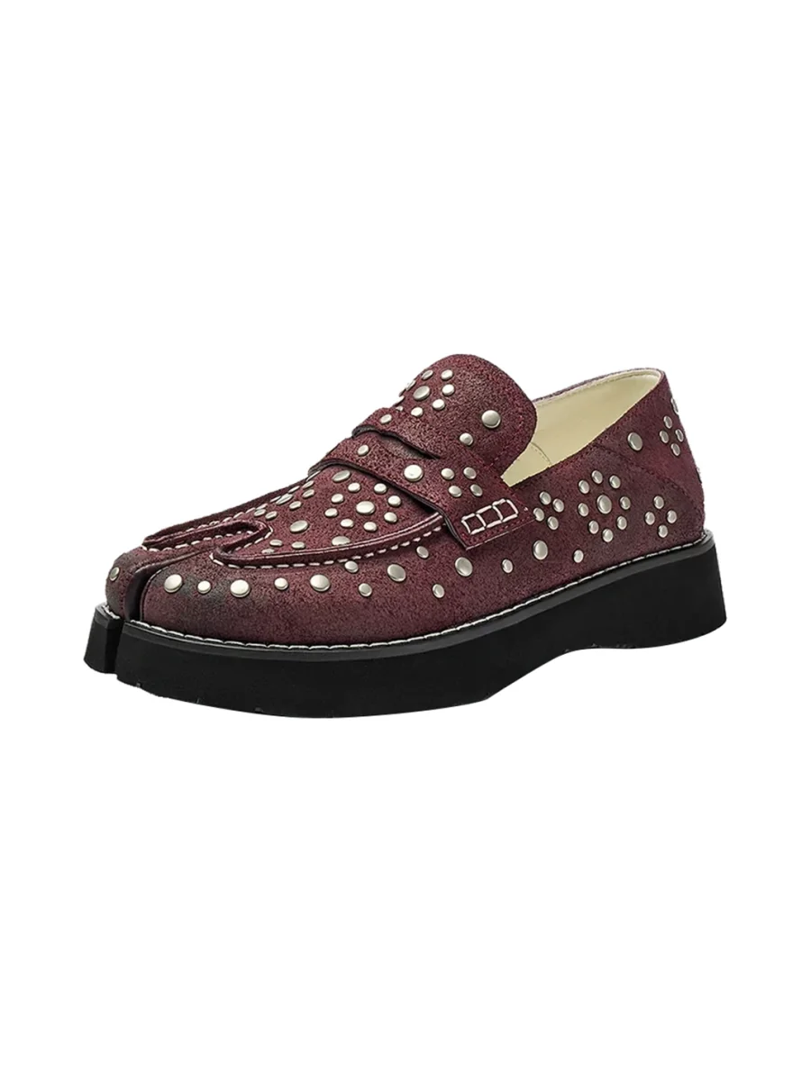 XMZY | Retro Split-Toe Platform Loafers - 4