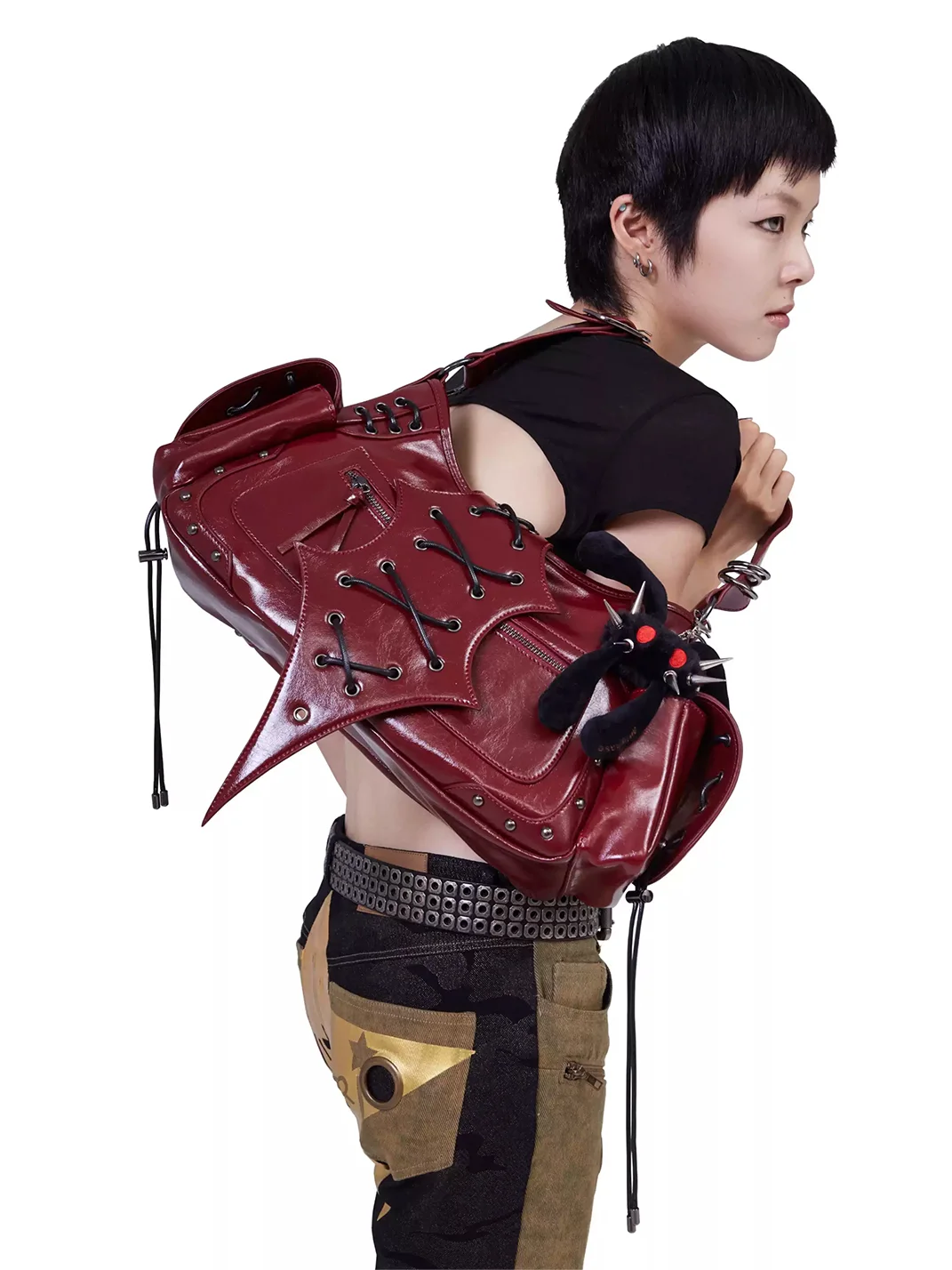 Antiphase | Punk Lace-Up Crossbody Shoulder Bag