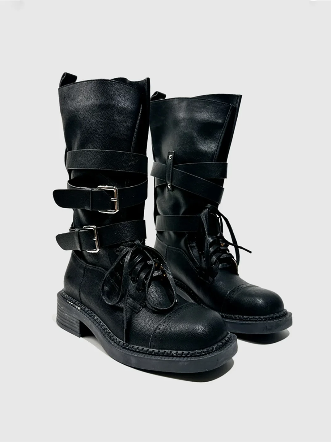 Visual focus | Distressed Caramel Brown Combat Boots