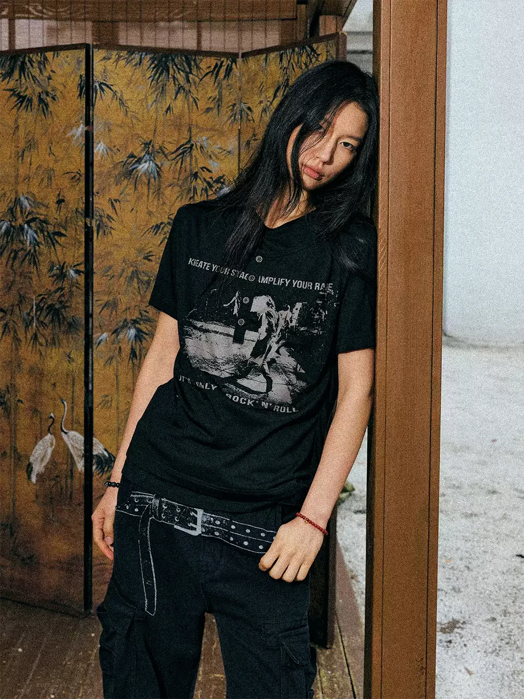 KREATE | Slim Fit Faux Layer Henley Short Sleeve T-Shirt