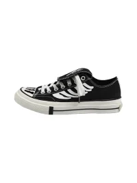 Catsofa | Skull Bone Print Low-Top Lace-Up Canvas Sneakers