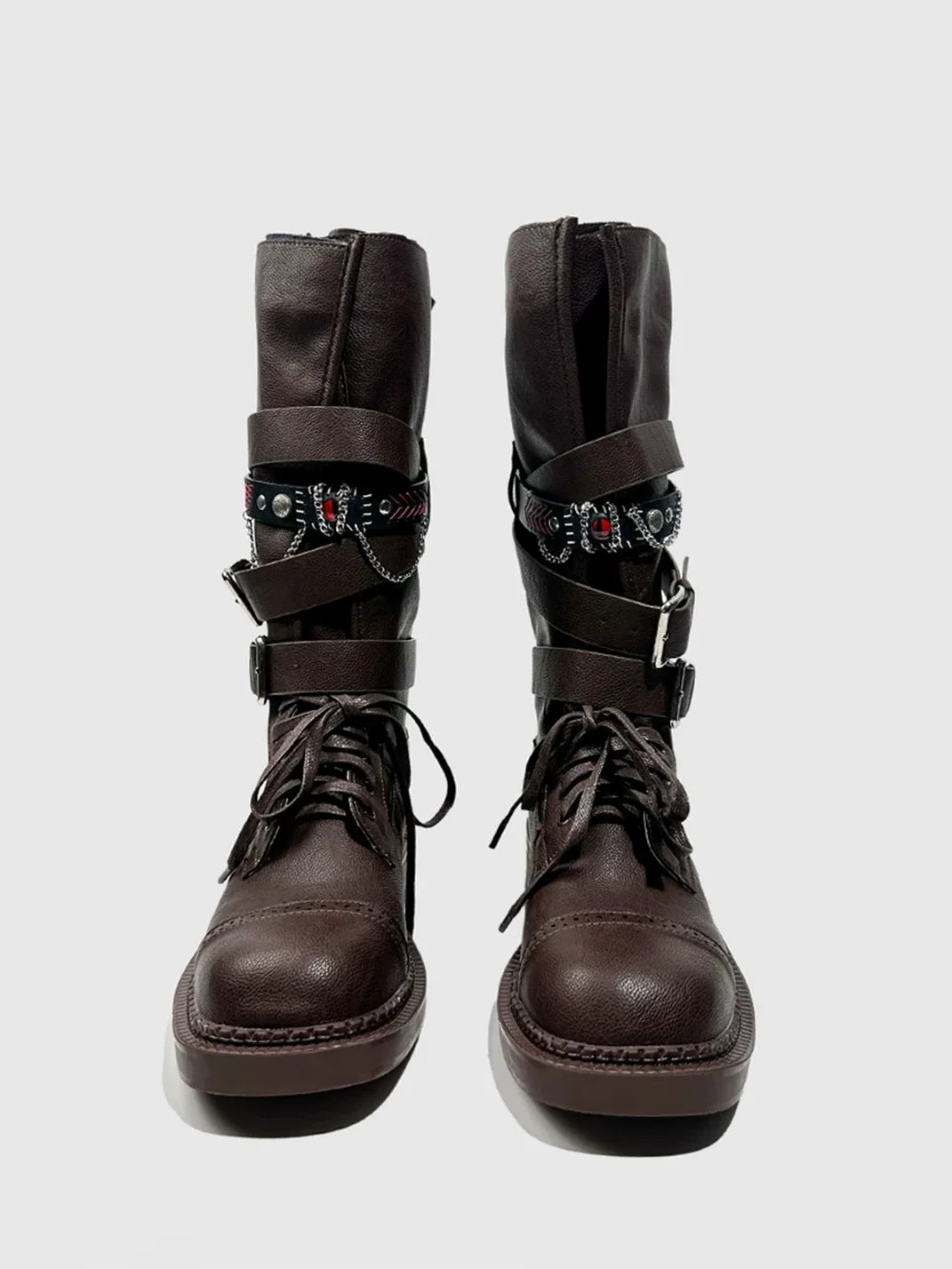 Visual focus | Distressed Caramel Brown Combat Boots
