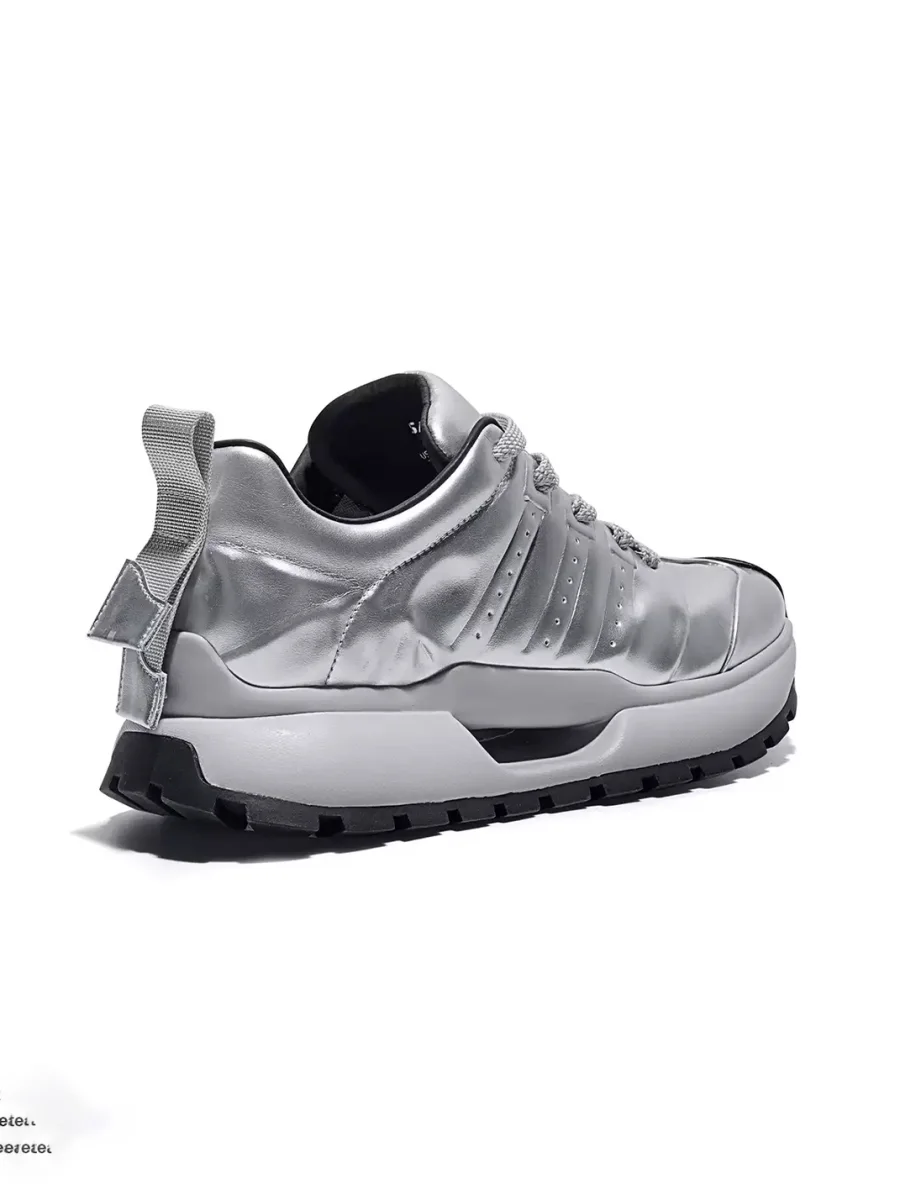 SALAXI | Silver Thick Sole Casual Sneakers - 4