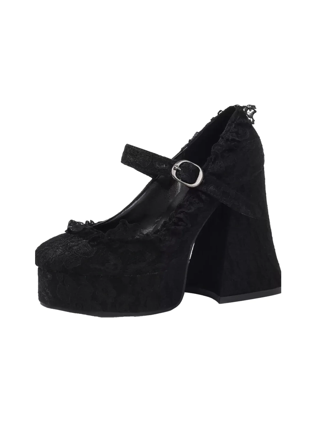 Buyfancy | Lace Platform Mary Jane Chunky Heels
