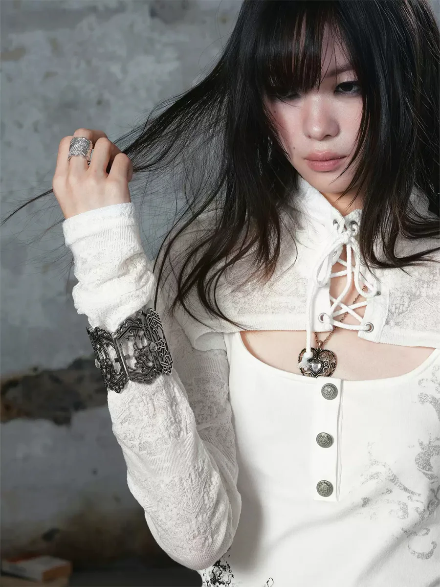 Cest Nous | Antiqued Silver Openwork Cross Bracelet - 4