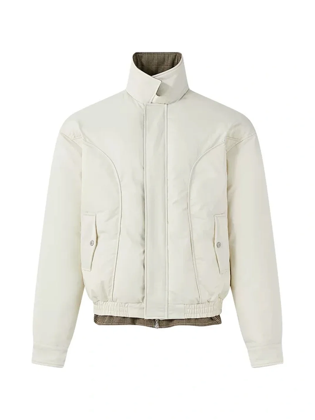 KREATE | Checkered Stand-Collar Harrington Jacket