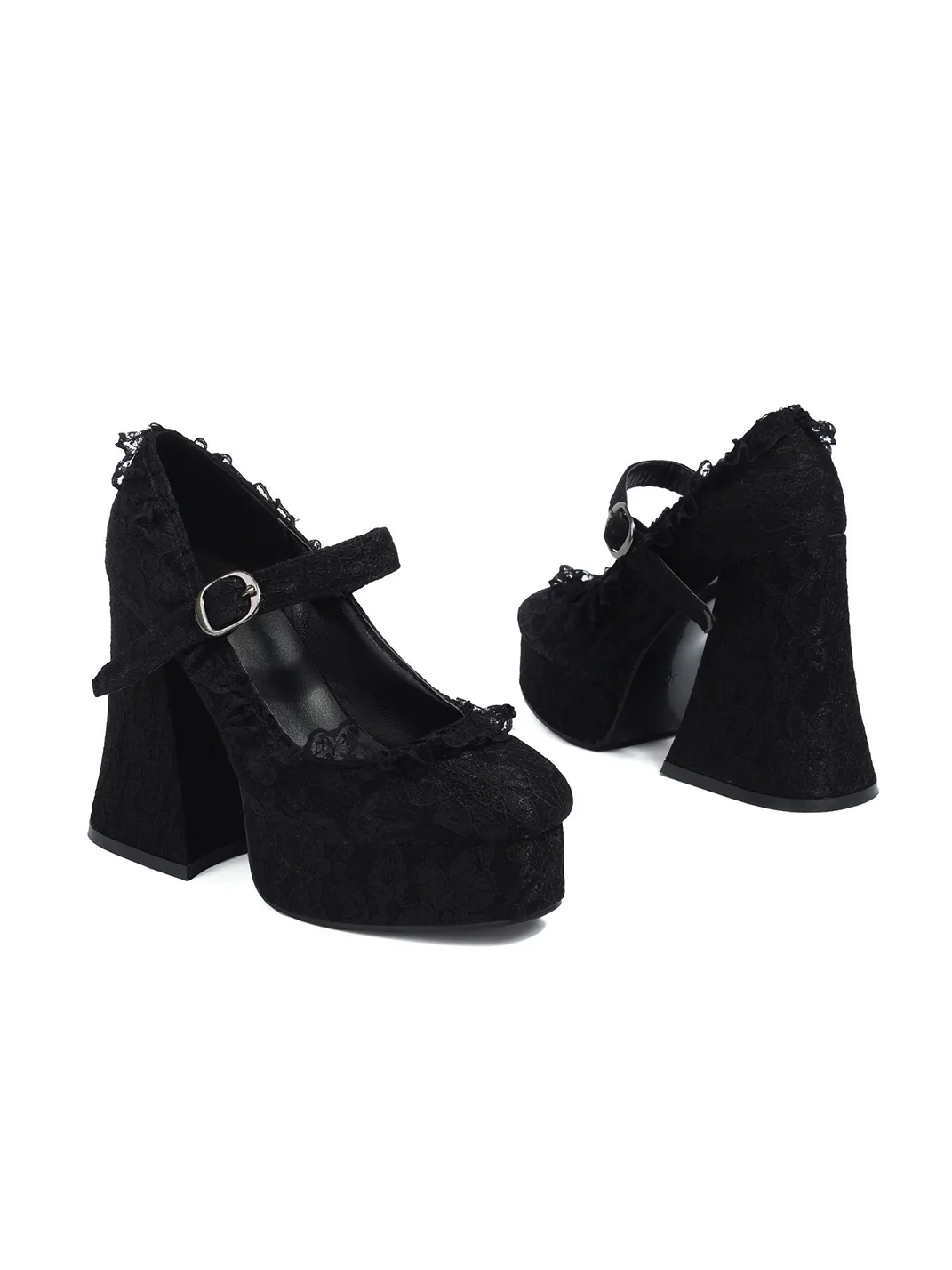 Buyfancy | Lace Platform Mary Jane Chunky Heels