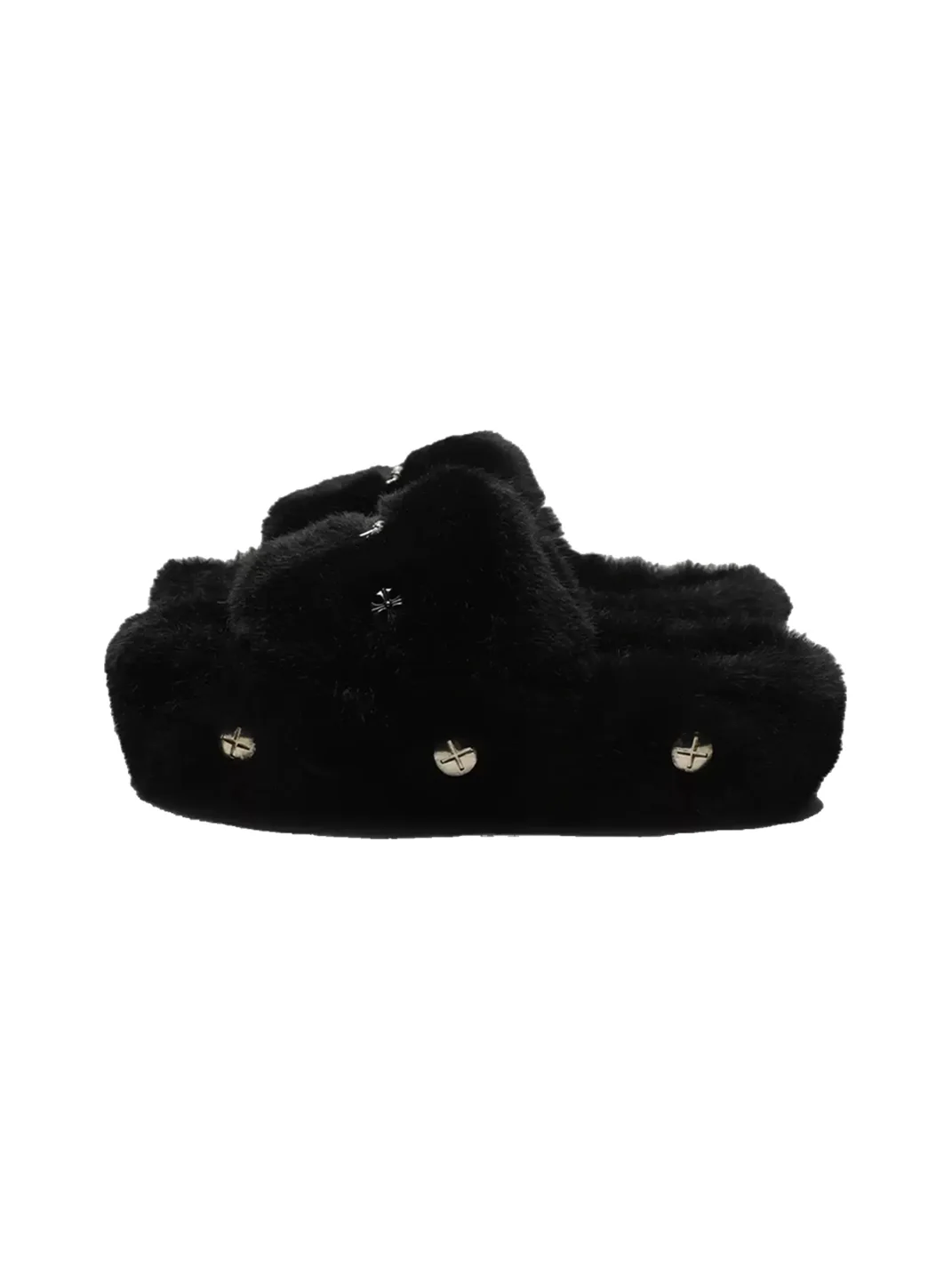 MMLQJD | Studded Plush Platform Slippers