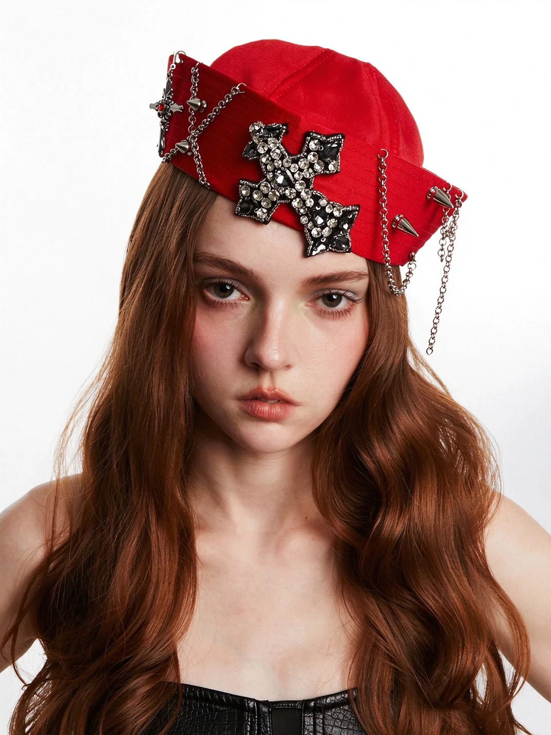 OCTO VITA | Cross Tassel Studded Octagonal Sailor Cap