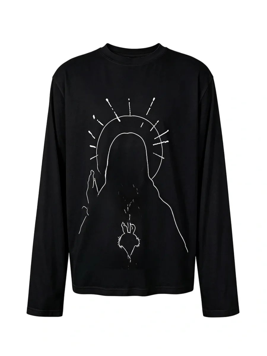 KREATE | Statue Line Art Long Sleeve T-Shirt - 4