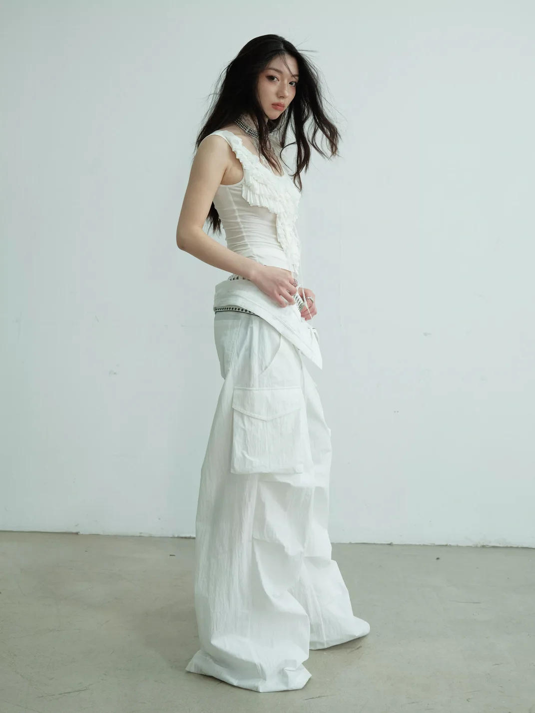 Jnylon studios | Layered Ruffle Off-Shoulder Tank Top