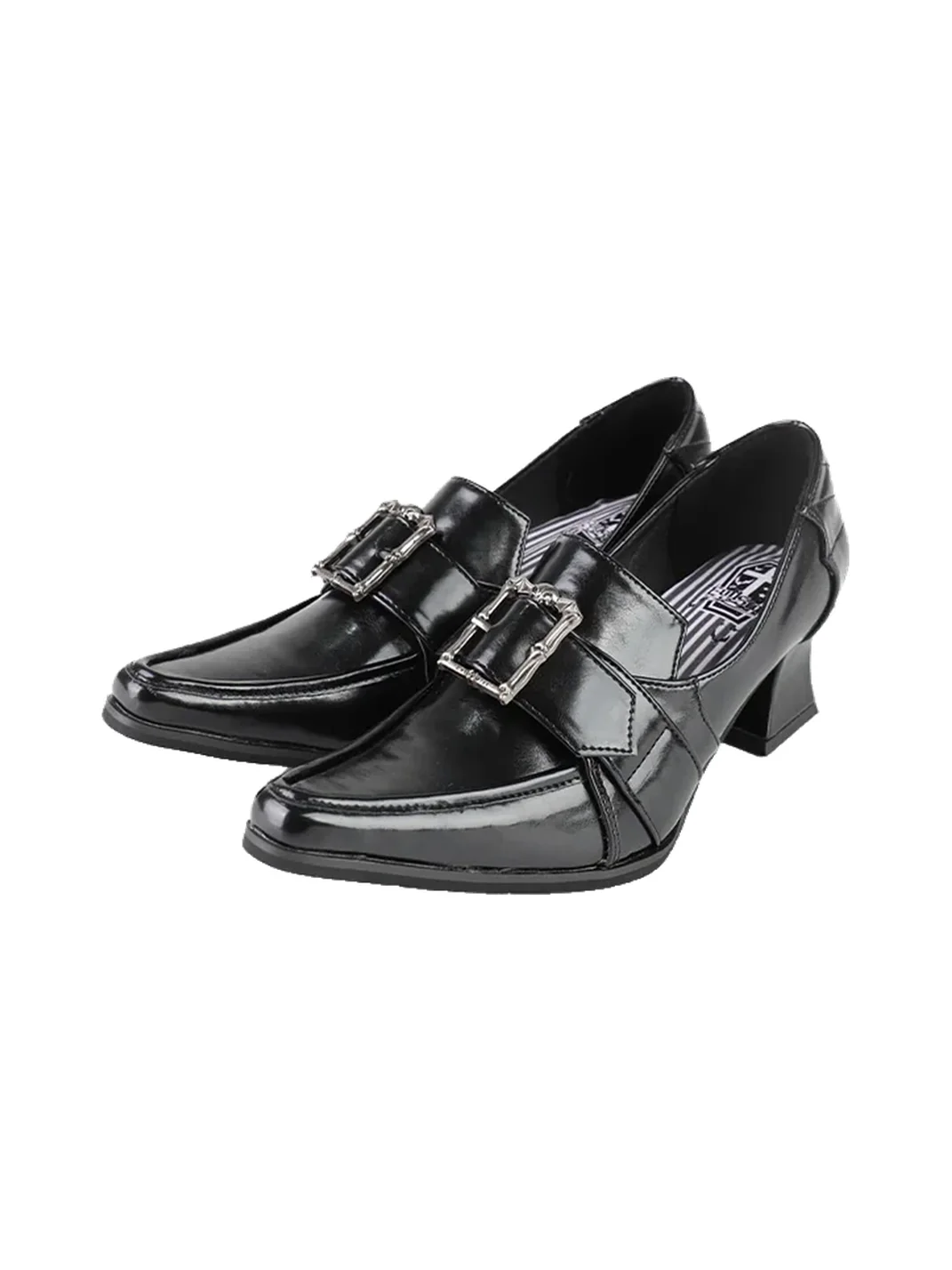 EvilStar | Gothic Black Velvet Goblet-Heel Mary Jane Shoes