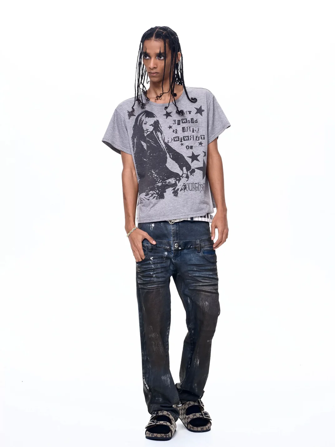 Fourth3ex | Portrait Print Short Sleeve Crewneck T-Shirt