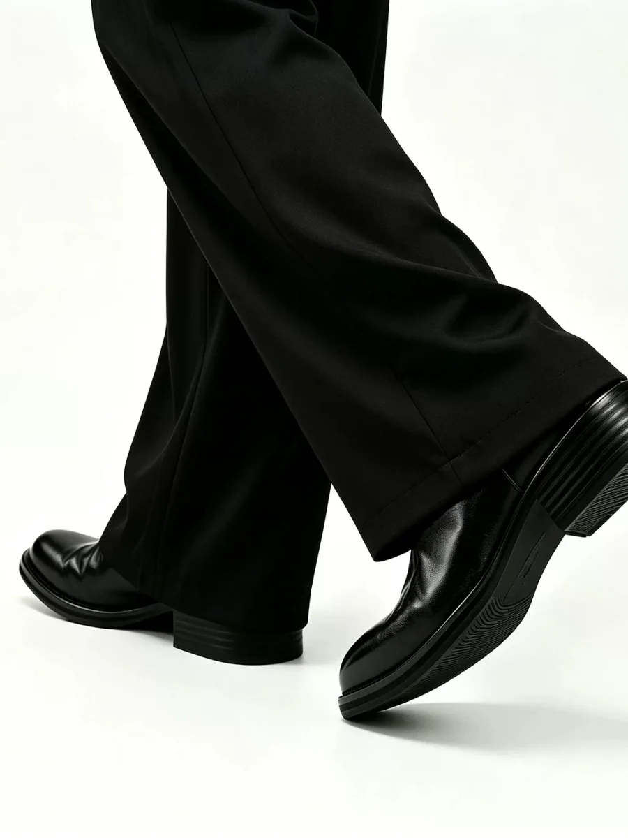 JiangGe | Pointed-Toe Block-Heel Platform Chelsea Ankle Boots - 3