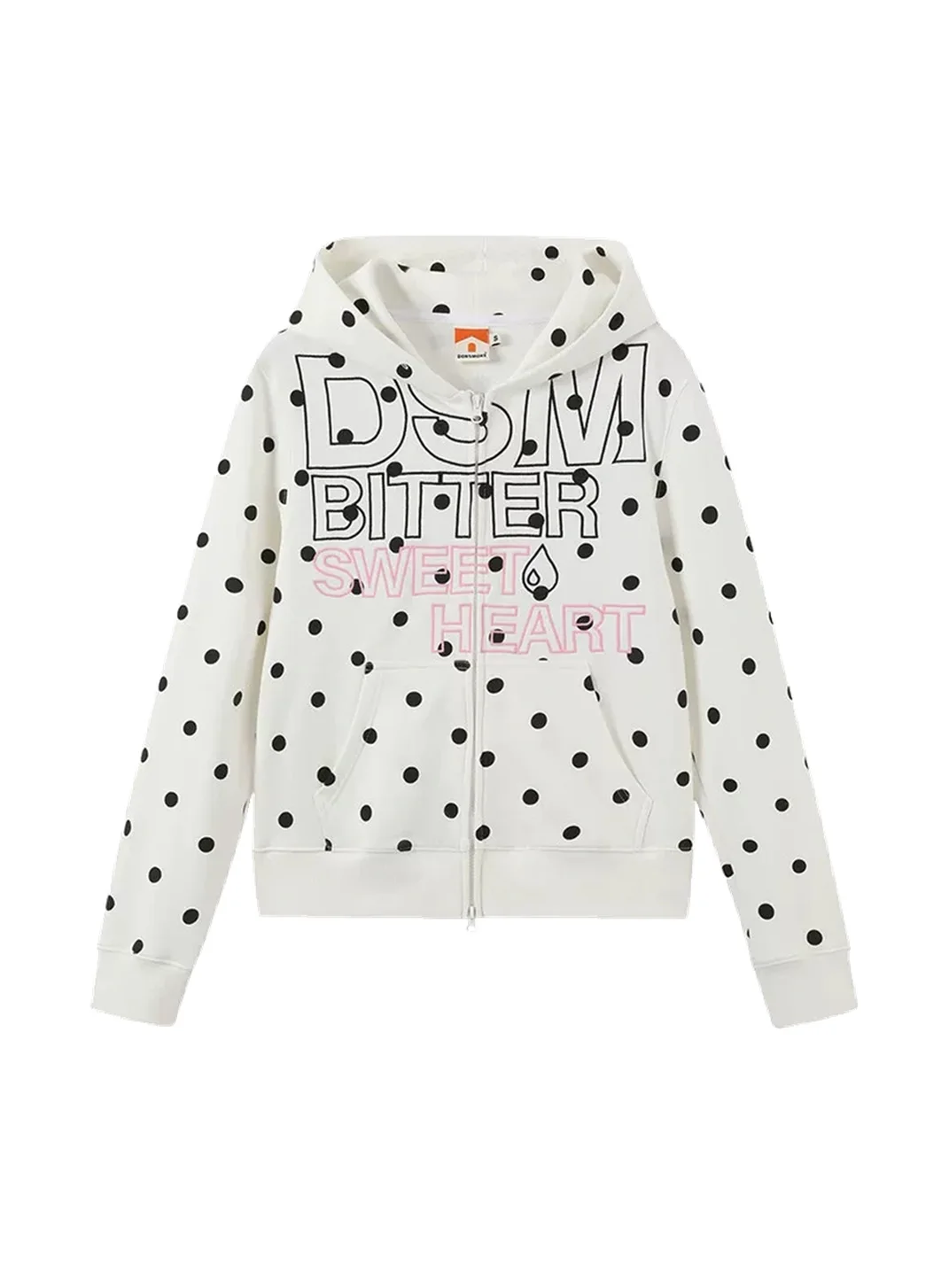 DONSMOKE | Polka Dot Set-In Shoulder Logo Sweatshirt