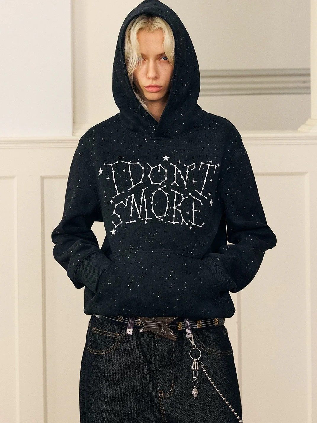 DONSMOKE | Reflective Constellation Drop-Shoulder Hoodie