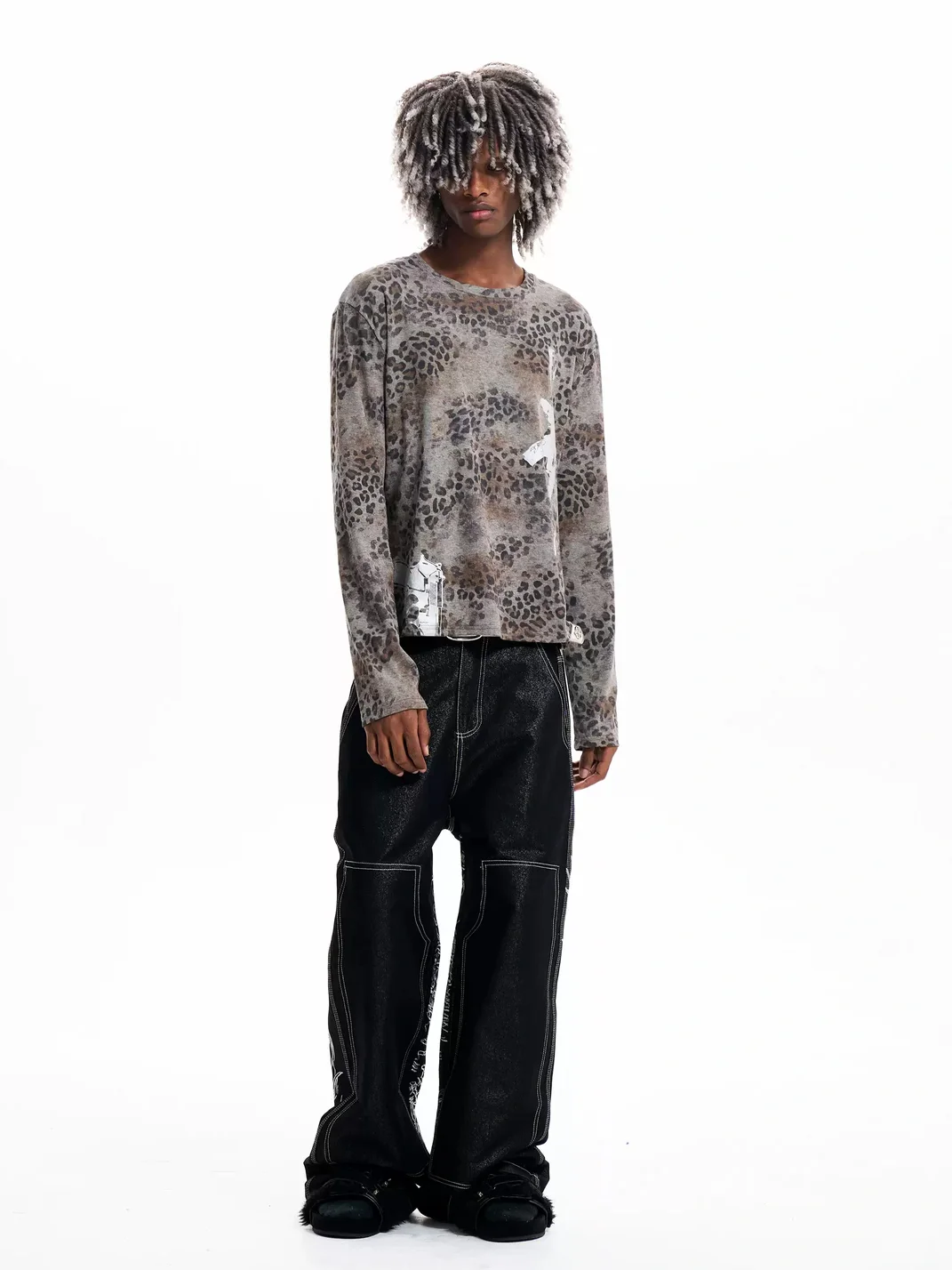 Fourth3ex | Leopard Wing Graphic Long-Sleeve T-Shirt