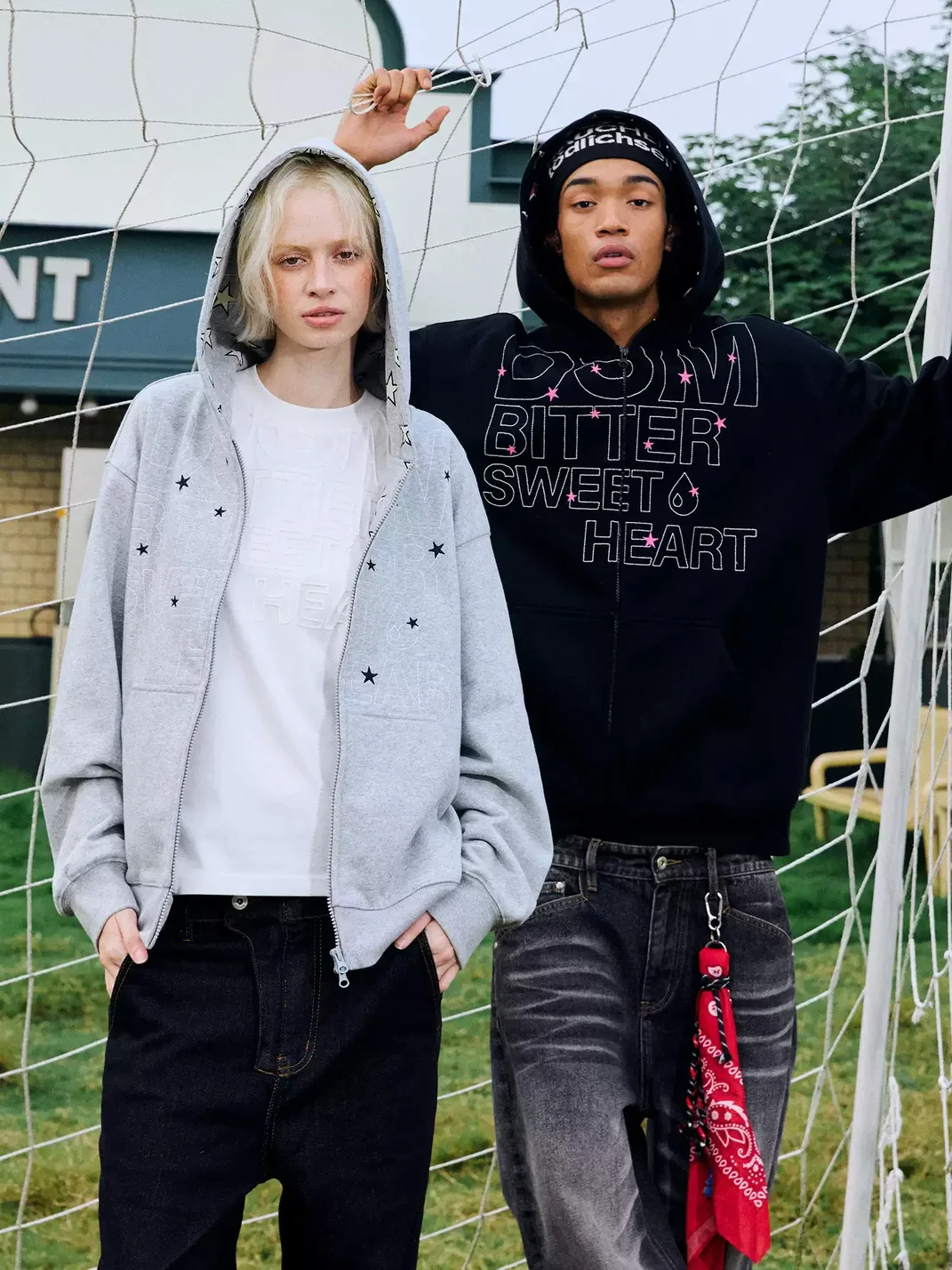 DONSMOKE | Oversized Contrast Star Print Hoodie