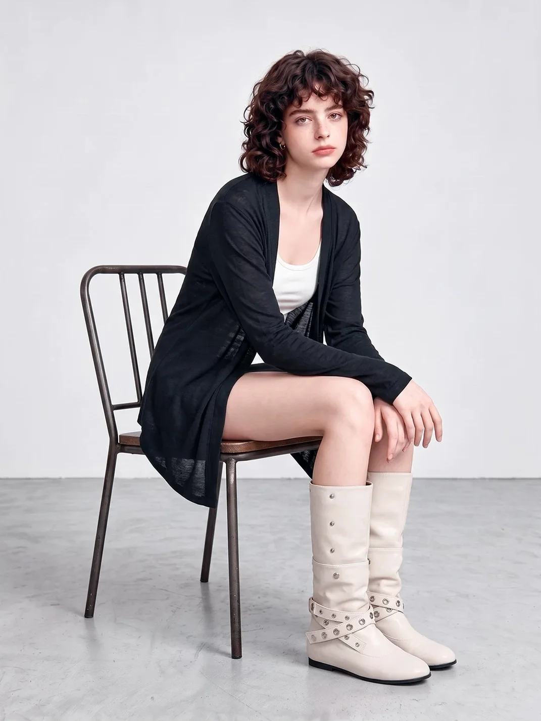 LMDD | Convertible Studded Round Toe Hidden Lift Tall Boots