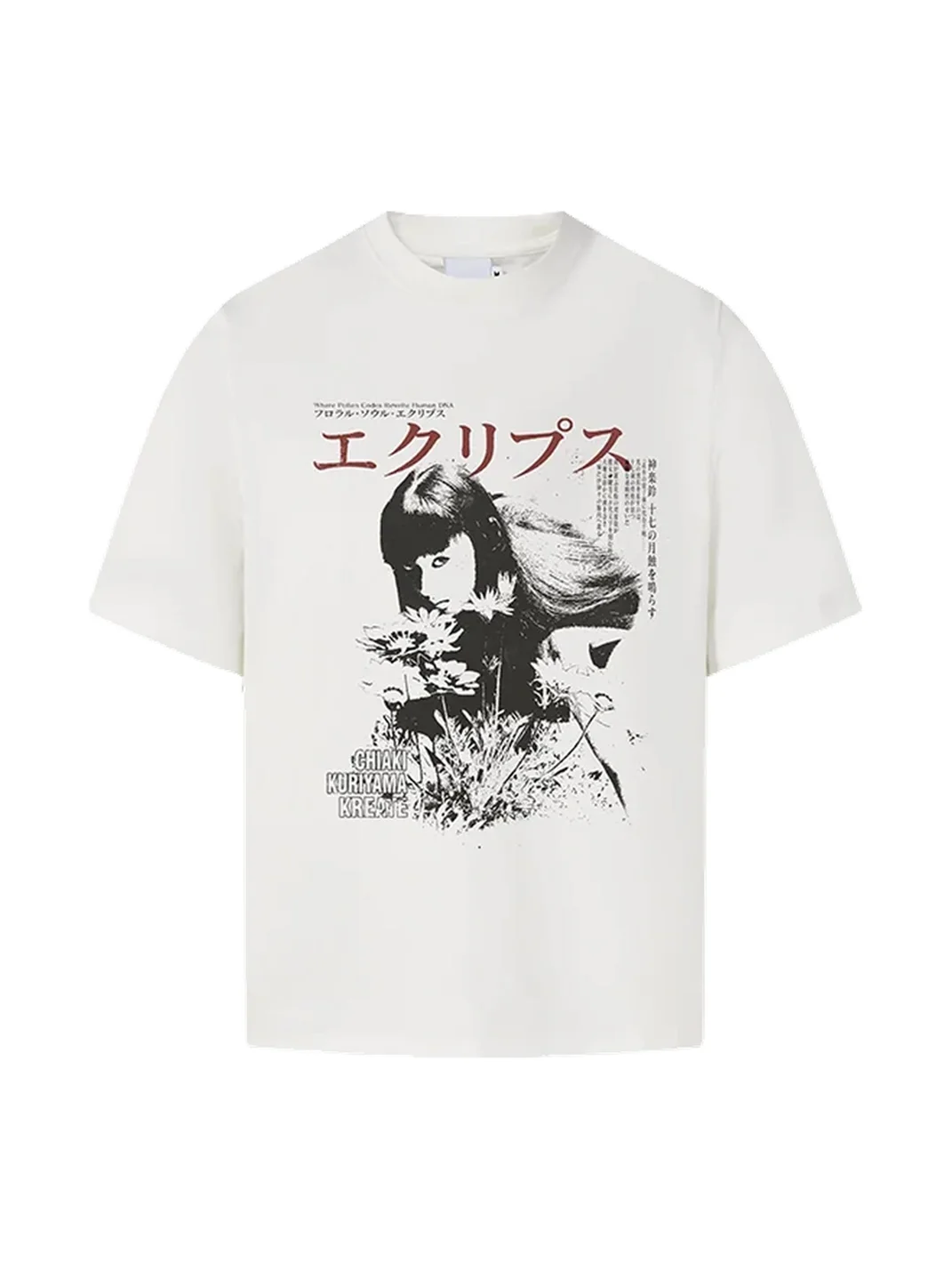 KREATE | Vintage Portrait Floral Print Short Sleeve T-Shirt