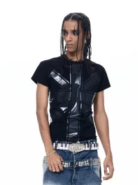Fourth3ex | Cross Print Crew Neck Short Sleeve T-Shirt