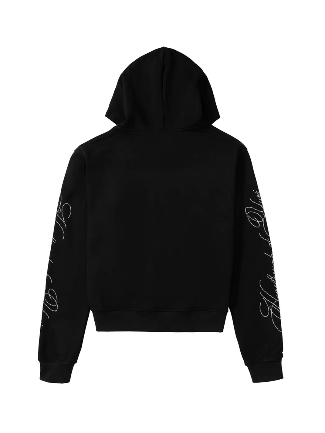 NASTYHUB | Loose-Fit Rhinestone Script Graphic Hoodie