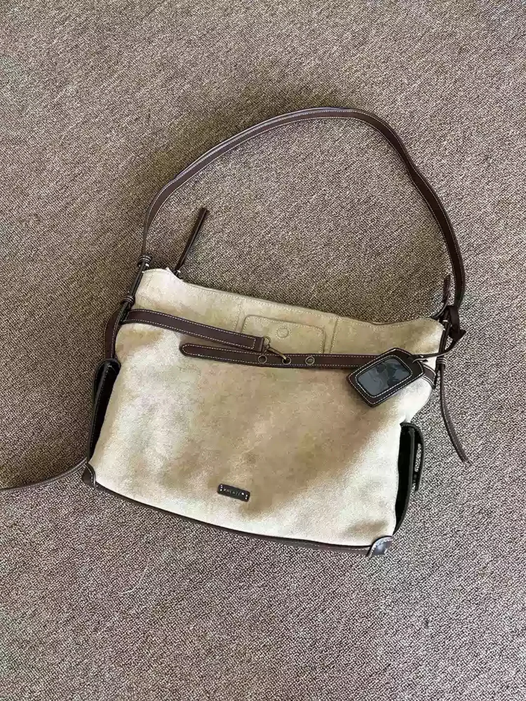 KREATE | Suede Adjustable Strap Shoulder Tote Bag