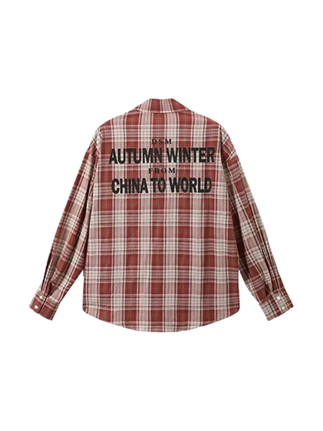 DONSMOKE | Oversized Contrast Plaid Long Sleeve Shirt
