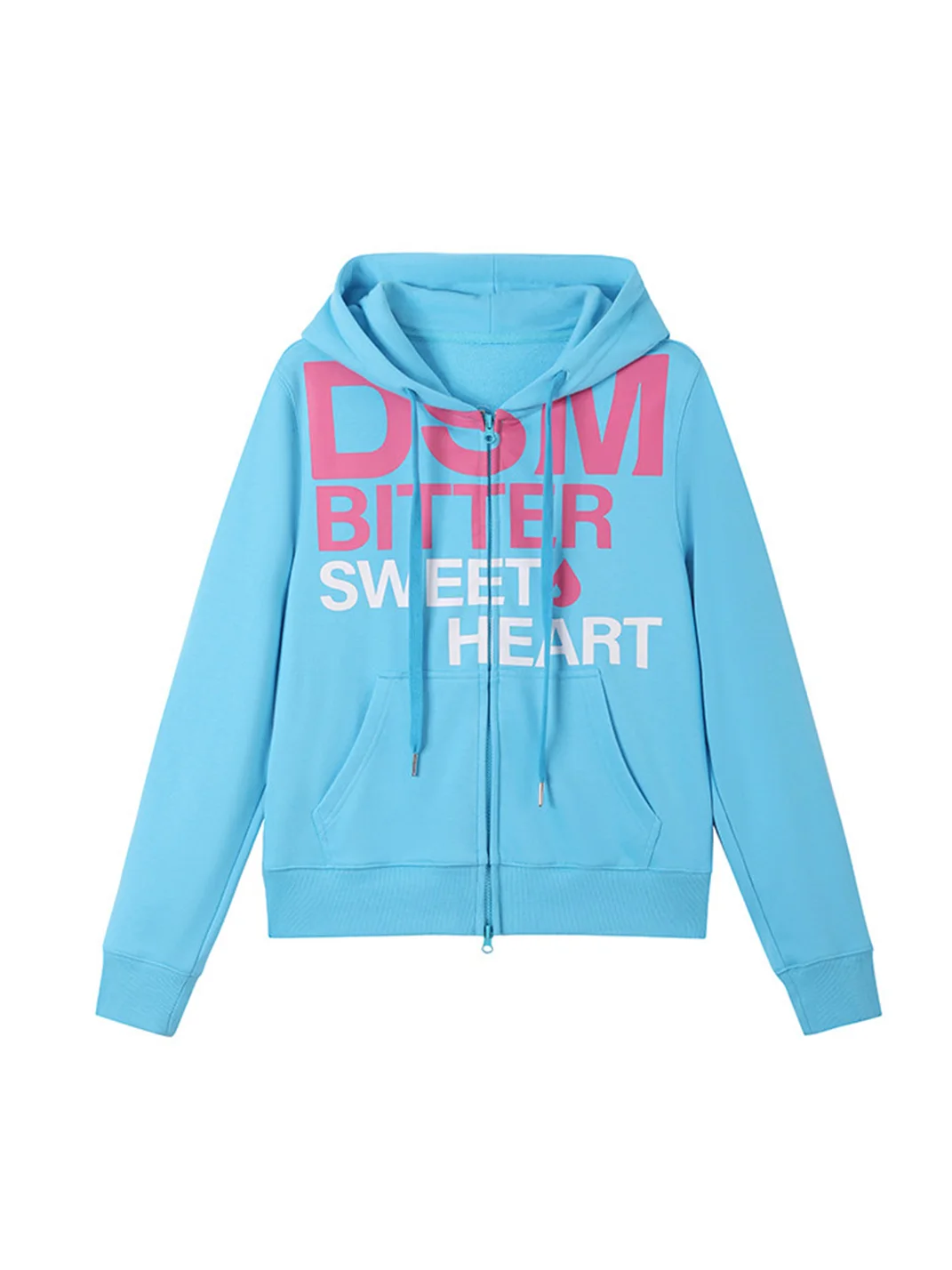 DONSMOKE | Set-In Shoulder Letter Print Zip-Up Hoodie