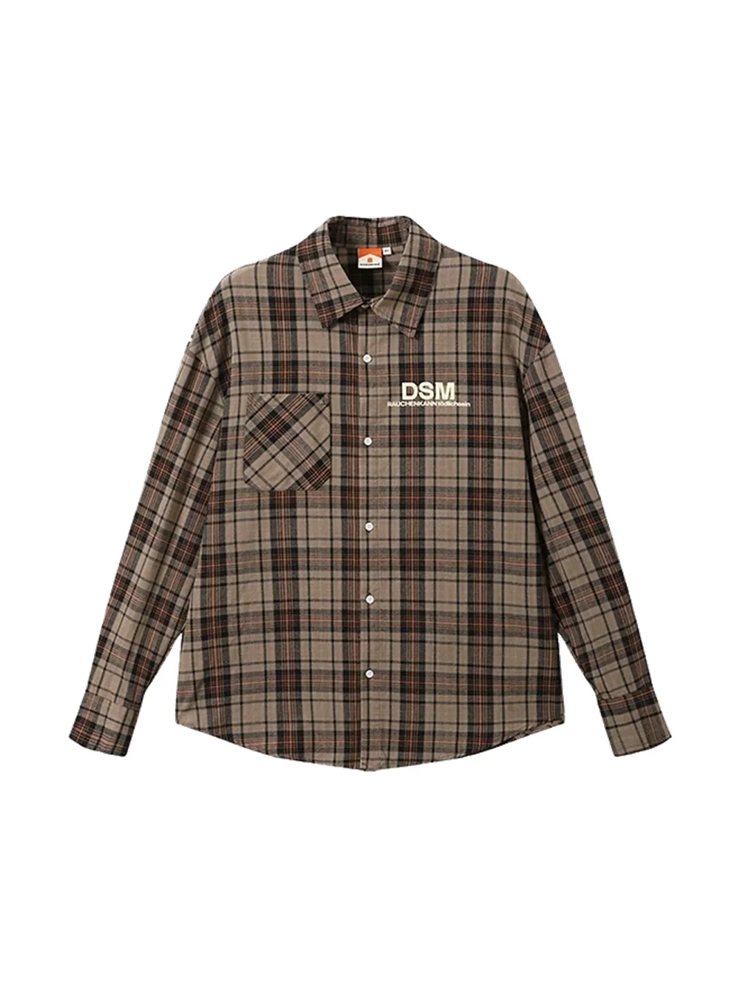 DONSMOKE | Oversized Contrast Plaid Long Sleeve Shirt