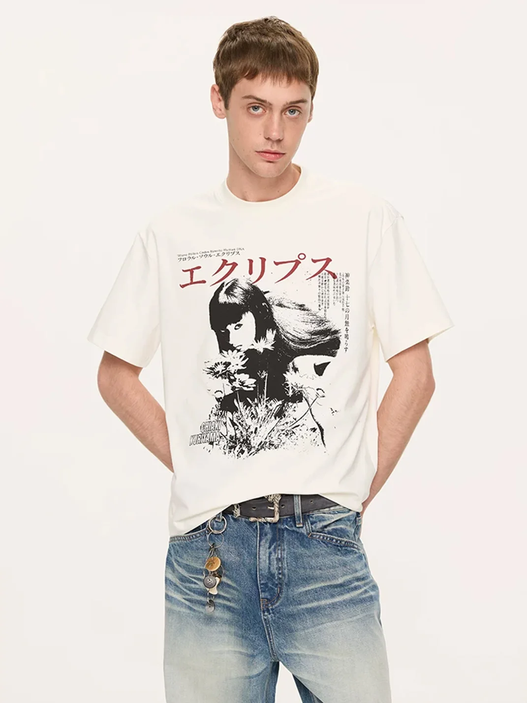 KREATE | Vintage Portrait Floral Print Short Sleeve T-Shirt