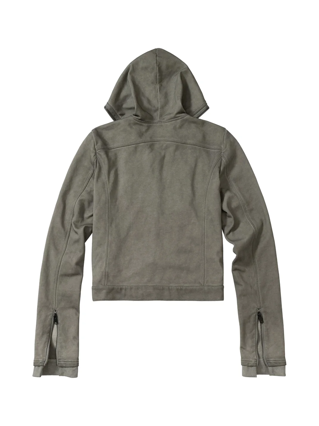 NASTYHUB | Washed Distressed Slim-Fit Biker Zip Hoodie