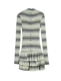 Jnylon studios | Faux Two-Piece Striped Ruffle Knit Mini Dress